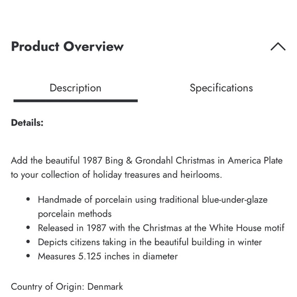 Christmas Eve at the Whitehouse. Bing and Grondahl 1987 plate - Picture 4 of 4